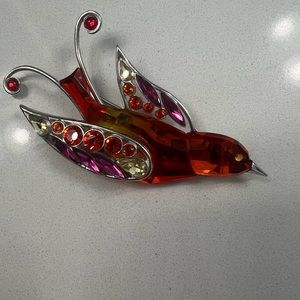 Swarovski crystal bird brooch